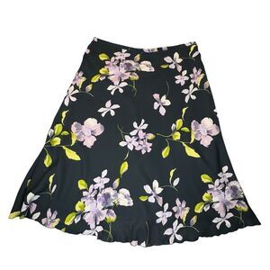 Dress Barn Skirt Sz 16 Women’s Floral Purple Blue Spring Summer Vacation Beach